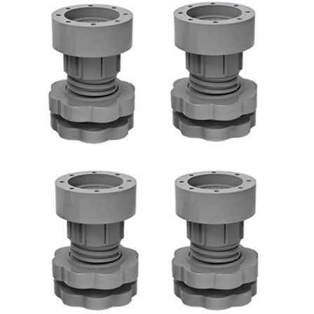 Vaskemaskin føtter 4 justerbare støtdempere med gummi universal flyttbar for vaskemaskiner og tørketromler 4 stk grå