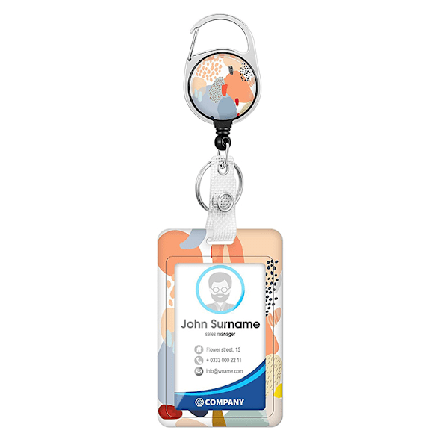 Dovendyr-ID-kortholder med indtrækkelig badgespole Model 8