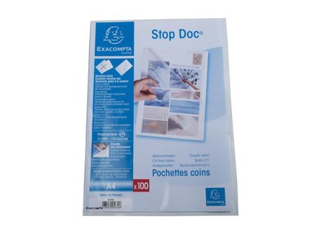 Exacompta Aktmapp Stop Doc A4 0,11mm L-shape 100/fp - Lyreco - Kontorsmaterial - Mappar och plastfickor - Plastfickor - Öppen överkant