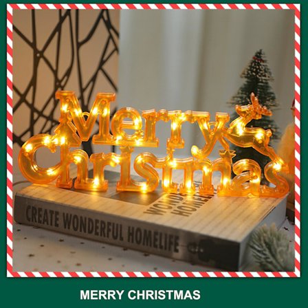 Julepynt Julelys Bogstaver Juledekoration LED Lanterne Julekrans Hængende Lys