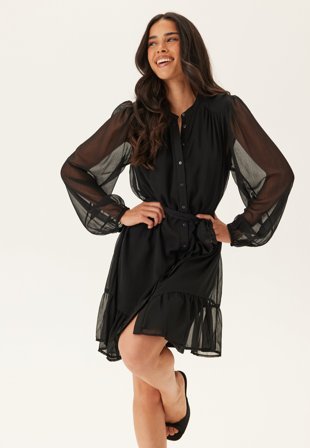 VILA - Vifalia L/S Dress - Black Beauty