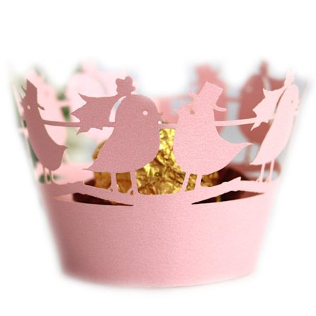 100 Muffinsformar Bakform Non-Stick Muffin Förpackning Form Alla Hjärtans Dag Kärleksfågel Tårtmuffins