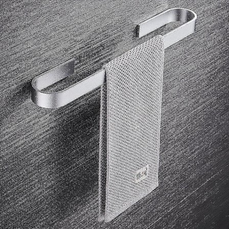 Badrums Handdukshållare Rack Hängare Svart Silver Förvaring Hylla