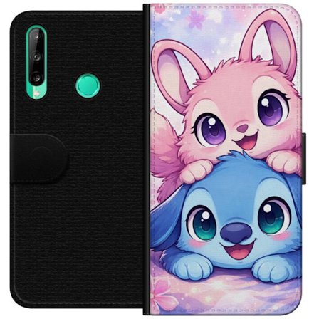 Kompatibel Tegnebogsetui til Huawei Huawei P40 lite E Sød kawaii illustration med pink og blå fantasidyr, store øjne og bløde farver perfekt til b