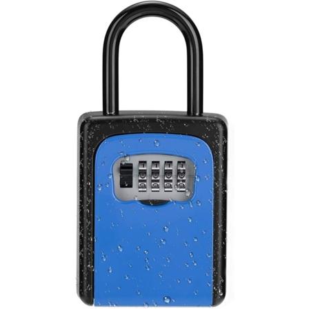 Nyckellåslåda, 4-siffrig kombinasjonsnyckellagring Låslåda med Blue