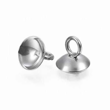 Limhattar/bails För Oborrade Pärlor, Rostfritt Kirurgiskt Stål,