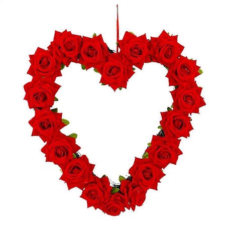 Sydämenmuotoinen ruusukukkaseppele kodin koristeluun, simulaatioseppele etuovelle