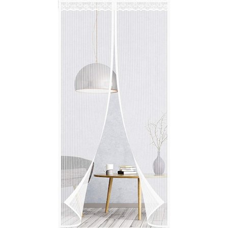 Hyttysverkko oviin 90 x 210 cm Raskaankaluston terassin oviverkko Hyttysverkko Vahvoilla magneeteilla ja taikateipillä (valkoinen)