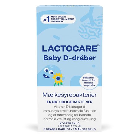 Lactocare Baby D-dråber med Mælkesyrebakterier 7,5 ml Flaske, Helse & Madvarer, Mælkesyrebakterier, Mælkesyrebakterier Til Børn