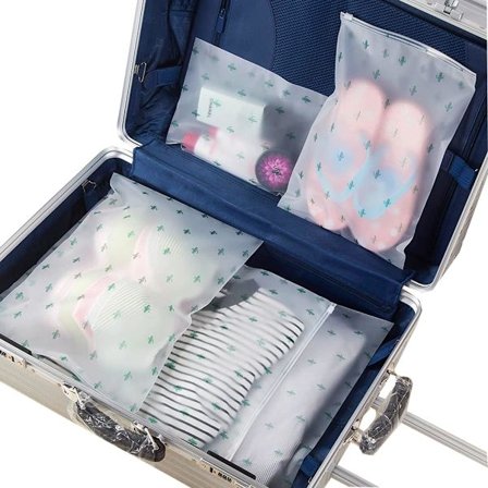 10 stk. Opbevaringsposer multifunktionelle vandtætte undertøj forseglede poser støvtætte poser skotasker genlukkelige plastikposer (20*28cm)