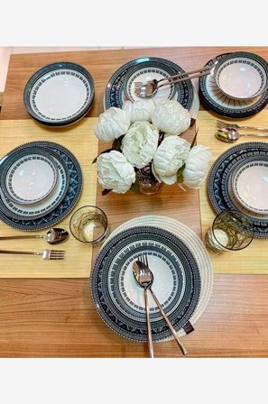 Hermia - Middagssett (24 deler) Atik - Flerfarget - Servise sett - Fra Homeroom