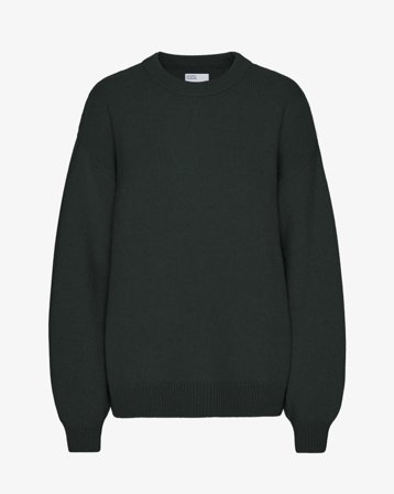 Oversized Merino Wool Crew - Hunter Green XXS