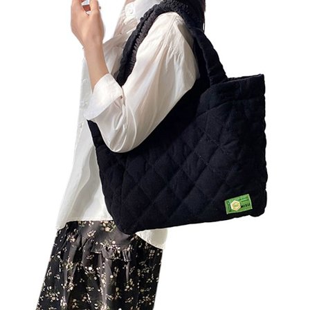 Indkøbstaske Skuldertaske Stor Kapacitet Stitching Tote Bags til Kvinder Pige