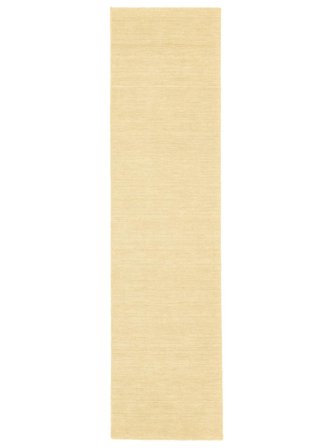 Monocromatico Piccolo Handloom Flat Tappeto - Giallo Polvere 80X300 Lana, In Stile Moderno