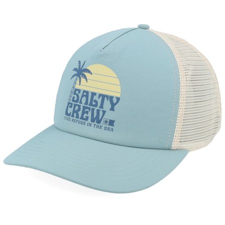 Salty Crew - Blå trucker Keps - Sunny Foamy Stormy Grey Trucker @ Hatstore