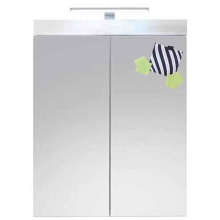 Rootz Kylpyhuonekaappi - Peili valaistuksella - Kiiltävä - 60 x 77 x 17cm White