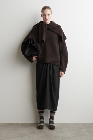 COS Femme Bottines Chaussette En Maille À Carreaux in Rouge