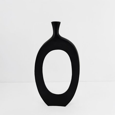 Musta alumiininen abstrakti maljakko, 28x5x61 cm