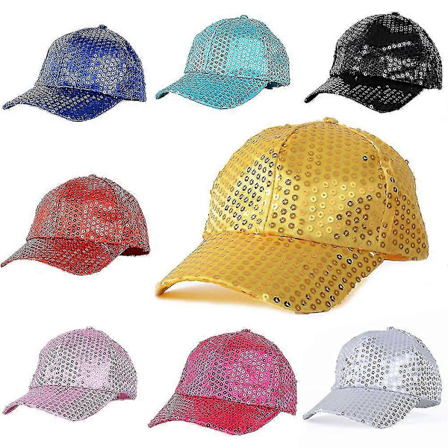 Dame Herre Glitter Paljetter Baseball Caps Spenne Bak Party Caps Utendørs Justerbar