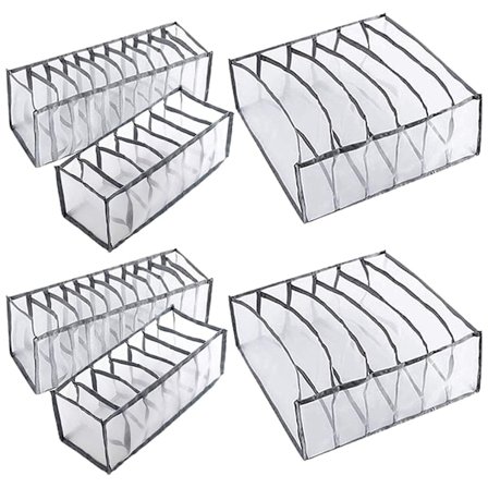 6 stk. Undertrøjeskuffeorganisator Foldbar Skabsklædeseparator Kommodeafdelinger Æske Passer Til B