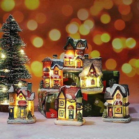 Julelandsby med lys, LED juledekorasjon, Juledekorasjon