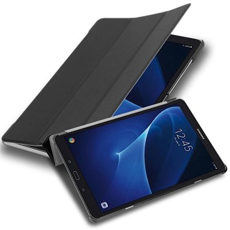 Etui för Samsung Galaxy Tab A 2016 (10.1 Zoll) Fodral i SVART SATIN Tabletcase Skydd Auto Wake Up Plånbok