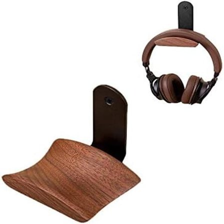 Universelt spillhodesettstativ Hodetelefonkrok Metall og valnøtt 2 Monteringsalternativer Hodetelefonholder for hodetelefoner for studio kontor hjem