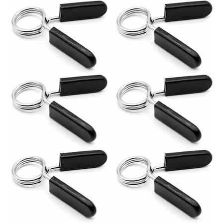 6 st Hantelvikt Fjäderklämmor 25mm/1" Hantel Fjäderlås Skivstångs Bar Låsning Fjäderklämmor för Hantelviktsträning