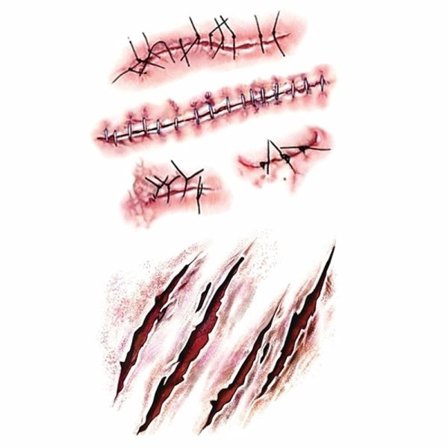 Halloween Zombie Acars Tatueringar Vattentät 3D Bet Mark Tatuering Klistermärke