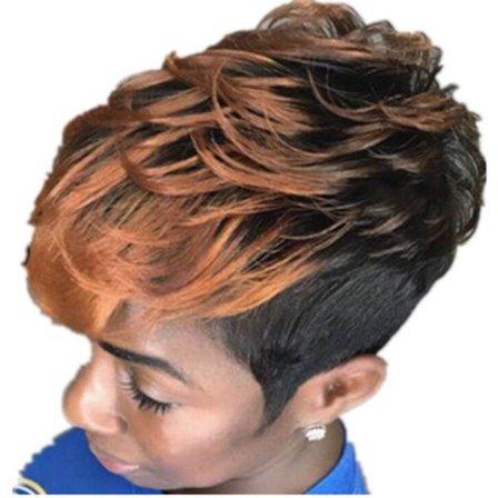 Europeisk og amerikansk ny stil dame svart ombre brun parykk rumpe