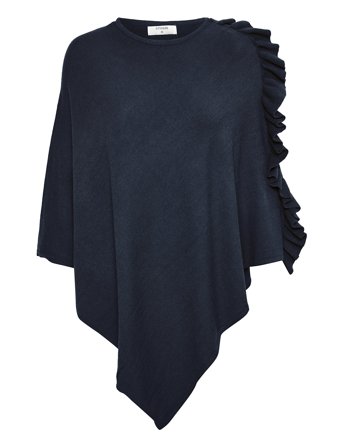 Odettecr Poncho Navy Cream