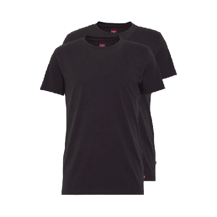 Levi's Solid Crew T-shirt i 2-pack Underlinnen & t-shirts Herr Svart XL