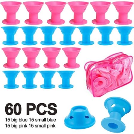 Hårspolar för natten - Skapa lockar utan värme - 60 stycken