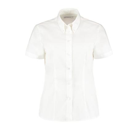 Kustom Kit Damer Corporate Oxford Kortärmad Skjorta 12 Vit