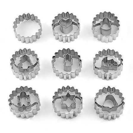 9 stykker, julekakeform, stjernekakeform, julekakeform, barnekjeksform