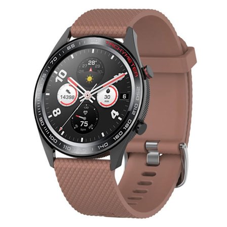 Huawei Watch GT / Samsung Galaxy Watch 46 mm klockarmband i silikon med rombstruktur - Brun