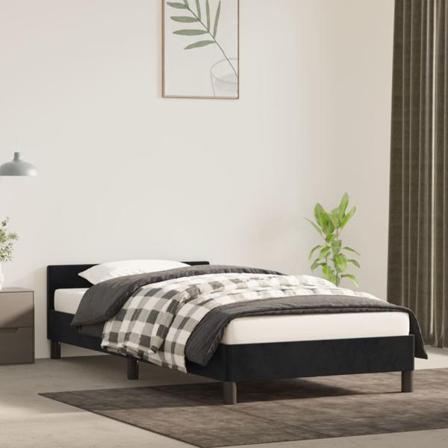 Vidaxl Sängram Med Huvudgavel Svart 80x200 Cm Sammet Svart