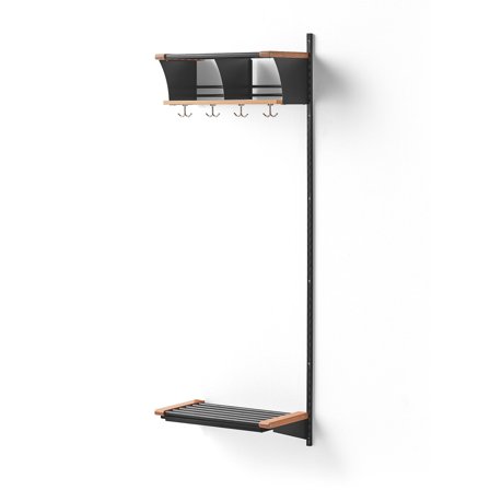 Garderobenschrank JEPPE mit 2 Schränken, Anbauteil, 1790x600x310 mm, dunkelgrau/Eiche