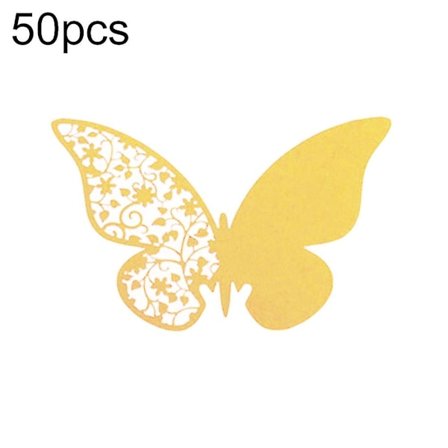 Bordkort 50 stk. Bordmarkering Vinglas Kort Gunst Sommerfugl Navn Plads Fest Bryllup Dekoration