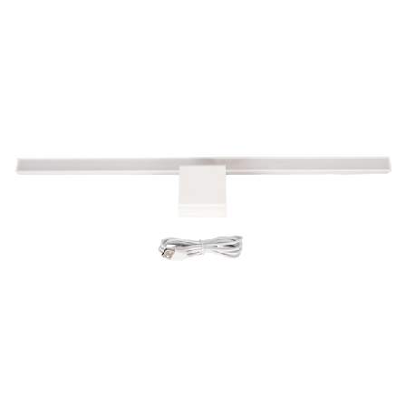 Skærmlysstang med 3 skiftende lystilstande, trinløs dæmpning, berøringsstyring, computerlysstang til kontor og hjem, hvid