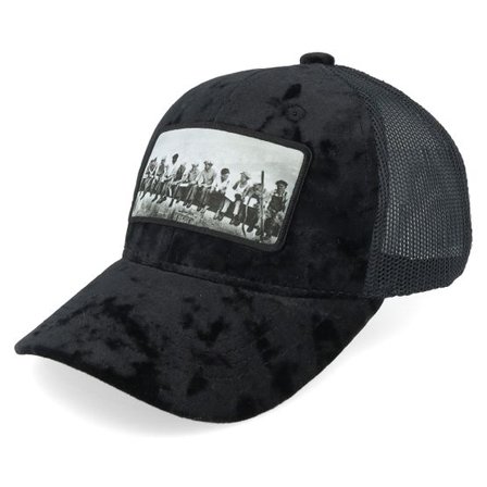 Calza Pennello - Svart trucker Keps - Kids Lunch Atop A Skyscraper Velvet Black Trucker @ Hatstore