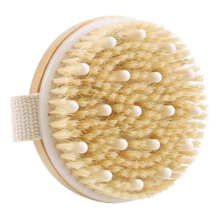 1 pakke tør børste til kroppen, brusebørste til våd og tør børstning, tør børste til cellulite og lymfe, krop