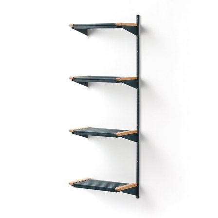 Skoreol JEPPE, 4 hylder, påbygningssektion, blå/birk, 1790x600x300 mm