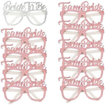 10-pack Möhippaglasögon glänsande Roséguld Team Bride Glasögon Bride to be Glasögon Hen do Tillbehör Hen do Nattfest Spel Fotorekvisita Tillbehör