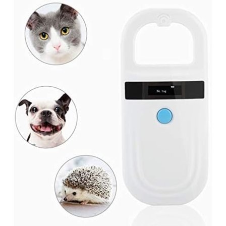 Mikrobrikkeleser RFID 134.2Khz, Kjæledyr ID Mikrobrikkeskanner med 0.91 Tommers OLED-skjerm med Høy Lysstyrke og Oppladbar via Type-C for Dyresporing