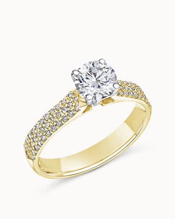 Sidestensring Fiona med naturlig diamant på 0.50 carat i 18K Gult Gull och Platina - Forlovelsesringer hos Vanbruun.