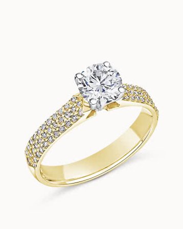 Sidestensring Fiona med naturlig diamant på 0.50 carat i 18K Gult Gull och Platina - Forlovelsesringer hos Vanbruun.