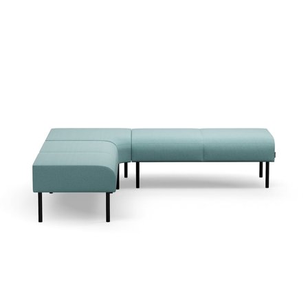 Corner bench VARIETY, inward curve, fabric Pod CS, turquoise