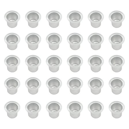 100 stk. metallinnsatser for lys, lysestakeholderkopp, metalllysestakekopper for voksdrypp, trebord D