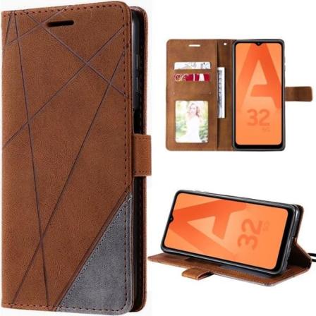 Taske til Samsung Galaxy A32 5G - Lædereffekt Flap Cover - Brun kastanj
